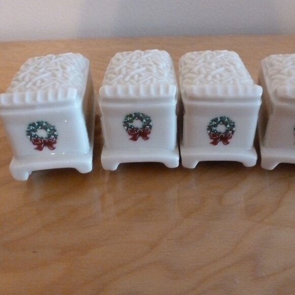 Lenox Holiday Village Collection Tinder Train 1992 Lot of 4 - Vintage - Picture 6 of 8